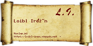 Loibl Irén névjegykártya
